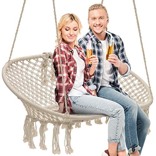 Sorbus Macrame Hanging Swing Bench